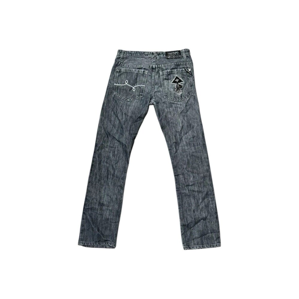 LRG Lifted Research Group Black Washed Out Denim Boys Y2K Grunge Skate 90s